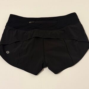 Lululemon Black Speed Up 2.5in Shorts - Size 2
